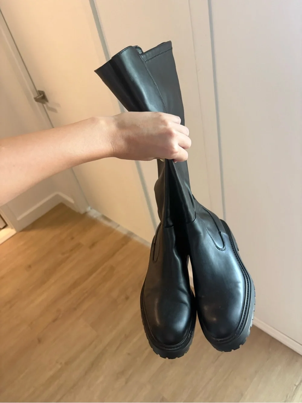 Zara Black knee high Boots